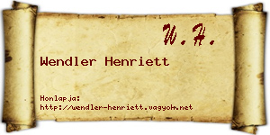 Wendler Henriett névjegykártya
