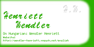 henriett wendler business card
